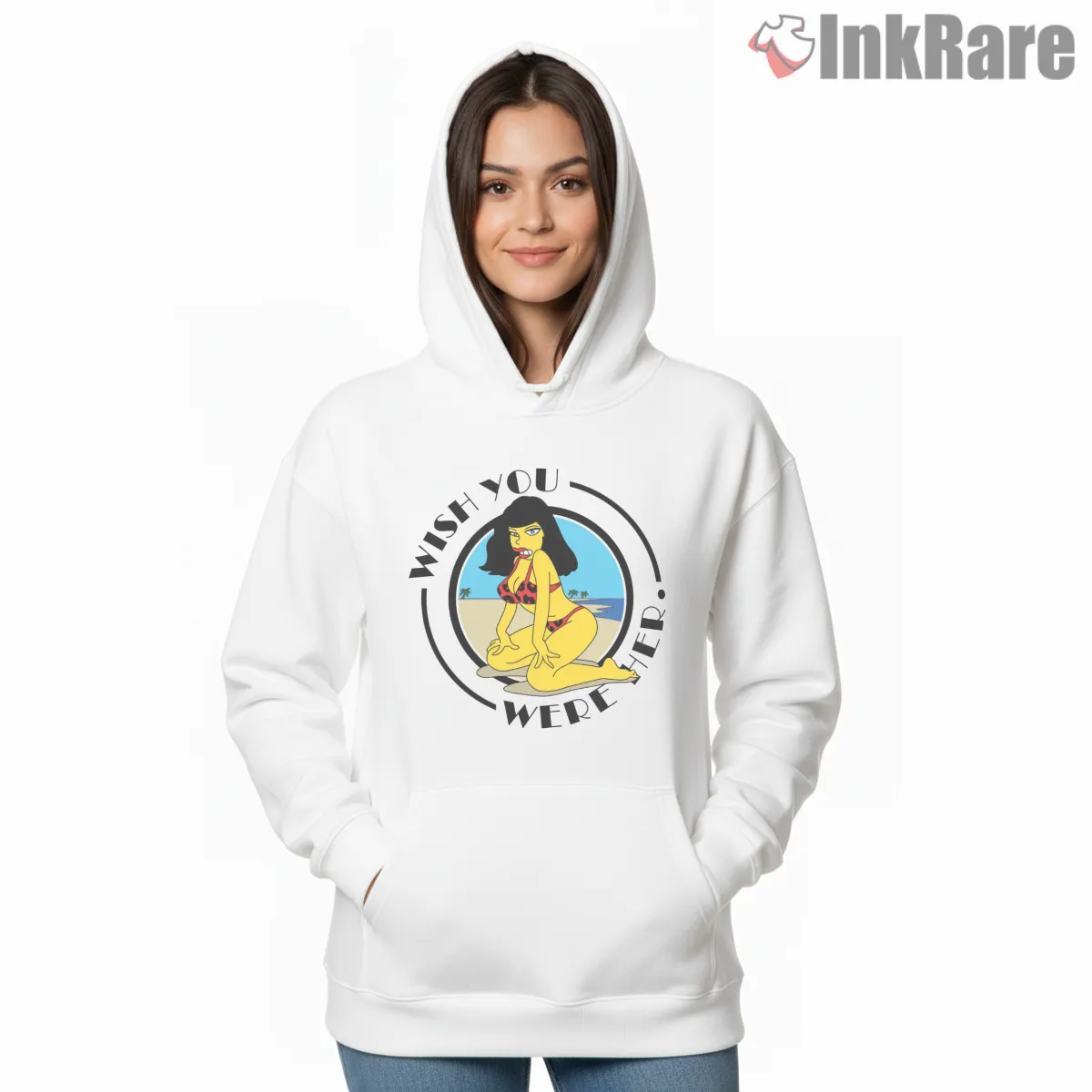 Pink Floyd Wish You Were Here Simpsons Album Parody Hoodie White Pink Floyd Wish You Were Here Simpsons Album Parody Shirt on white hoodie for women graphic tee