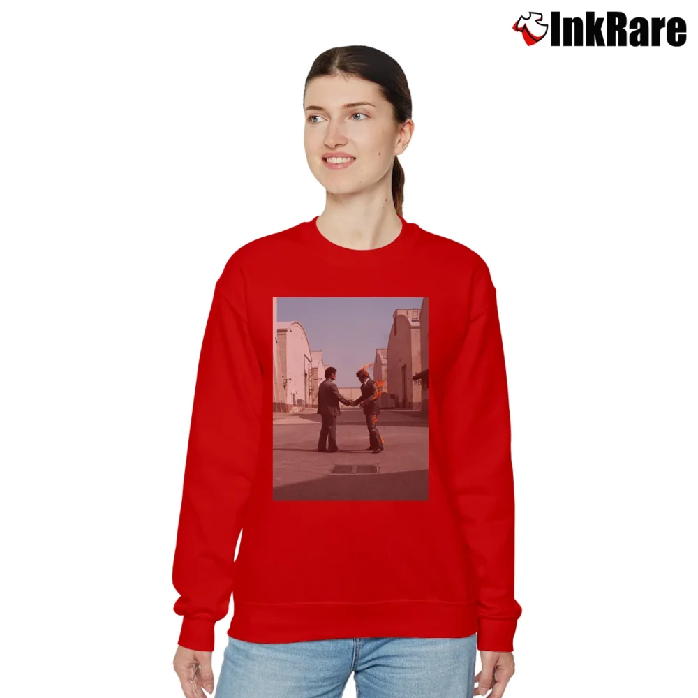 Women’s Pink Floyd Wish You Were Here Relaxed Sweatshirt in red | Soft, Laid-Back Vibe