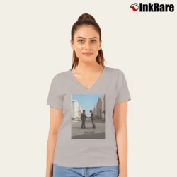 Women’s Pink Floyd Wish You Were Here V-Neck Tee in sport grey | Chic Neckline, Soft Texture
