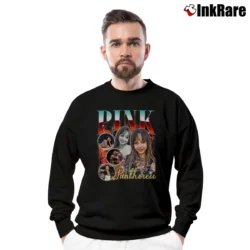 Men’s Pink Pantheress Bootleg Vintage Crewneck Sweatshirt in black | Cozy Fabric, Clean Style