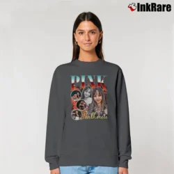 Women’s Pink Pantheress Bootleg Vintage Relaxed Sweatshirt in charcoal | Soft, Laid-Back Vibe