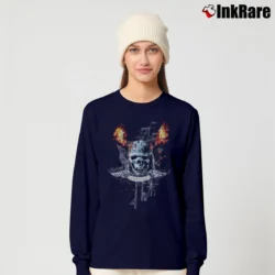 Women’s Pirates Of The Caribbean Captain Jack Sparrow Movie Long-Sleeve Top in navy | Sleek, Versatile, All-Season