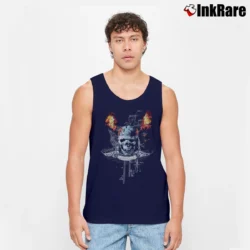 Men’s Pirates Of The Caribbean Captain Jack Sparrow Movie Tank Top in navy | Breathable, Active-Friendly Design