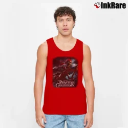 Men’s Pirates Of The Caribbean Walt Disney Movie Skeleton Tank Top in red | Breathable, Active-Friendly Design