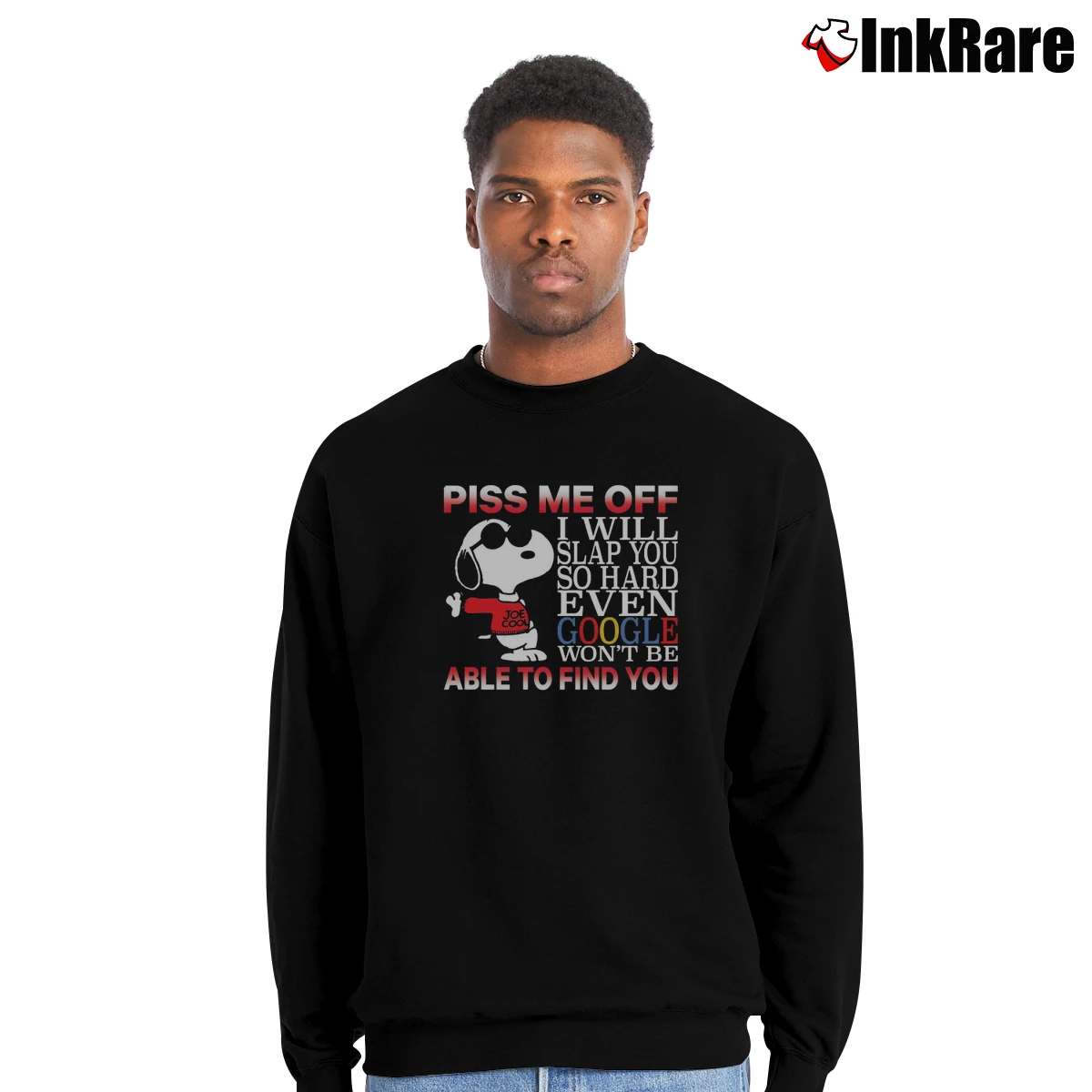Piss Me Off I Will Slap You So Hard Snoopy Men’s Crewneck Sweatshirt in black – Soft & Durable Men’s Piss Me Off I Will Slap You So Hard Snoopy Crewneck Sweatshirt in black | Cozy Fabric, Clean Style