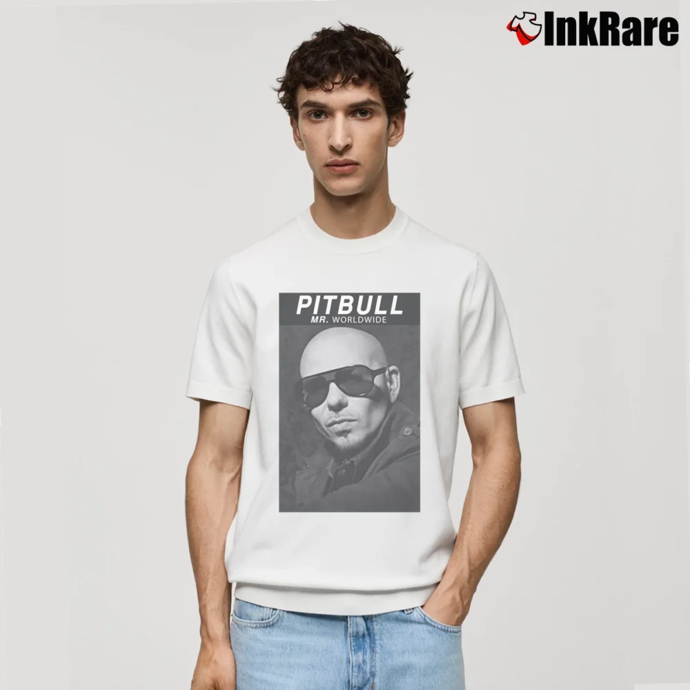 Men’s Pitbull Mr Worldwide Classic T-Shirt in white | Soft, Breathable Everyday Wear