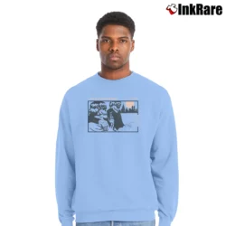 Men’s Pitchfork 2019 Goo Sonic Parody Crewneck Sweatshirt in light blue | Cozy Fabric, Clean Style