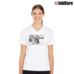 Women’s Pitchfork 2019 Goo Sonic Parody V-Neck Tee in white | Chic Neckline, Soft Texture