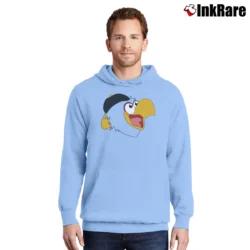 Men’s Pittsburgh Parrot Baseball Mascot Funny Pullover Hoodie in light blue | Cozy, Durable, Modern Fit
