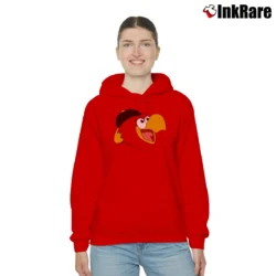 Women’s Pittsburgh Parrot Baseball Mascot Funny Cozy Hoodie in red | Warm, Structured, Stylish