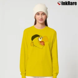 Women’s Pittsburgh Parrot Baseball Mascot Funny Long-Sleeve Top in yellow | Sleek, Versatile, All-Season