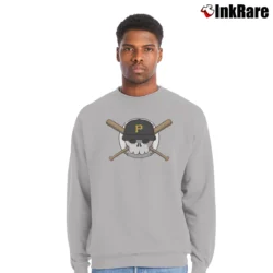 Men’s Pittsburgh Pirates Jolly Roger Crewneck Sweatshirt in sport grey | Cozy Fabric, Clean Style