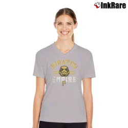 Women’s Pittsburgh Pirates MLB Star Wars Empire Crossover V-Neck Tee in sport grey | Chic Neckline, Soft Texture