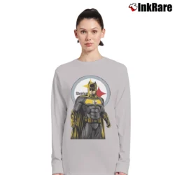 Women’s Pittsburgh Steelers Batman NFL Superhero Long-Sleeve Top in sport grey | Sleek, Versatile, All-Season