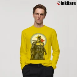 Men’s Pittsburgh Steelers Batman NFL Superhero Long-Sleeve Shirt in yellow | Sleek, Lightweight, Year-Round Wear