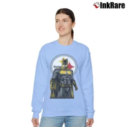 Women’s Pittsburgh Steelers Batman NFL Superhero Relaxed Sweatshirt in light blue | Soft, Laid-Back Vibe