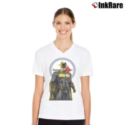 Women’s Pittsburgh Steelers Batman NFL Superhero V-Neck Tee in white | Chic Neckline, Soft Texture