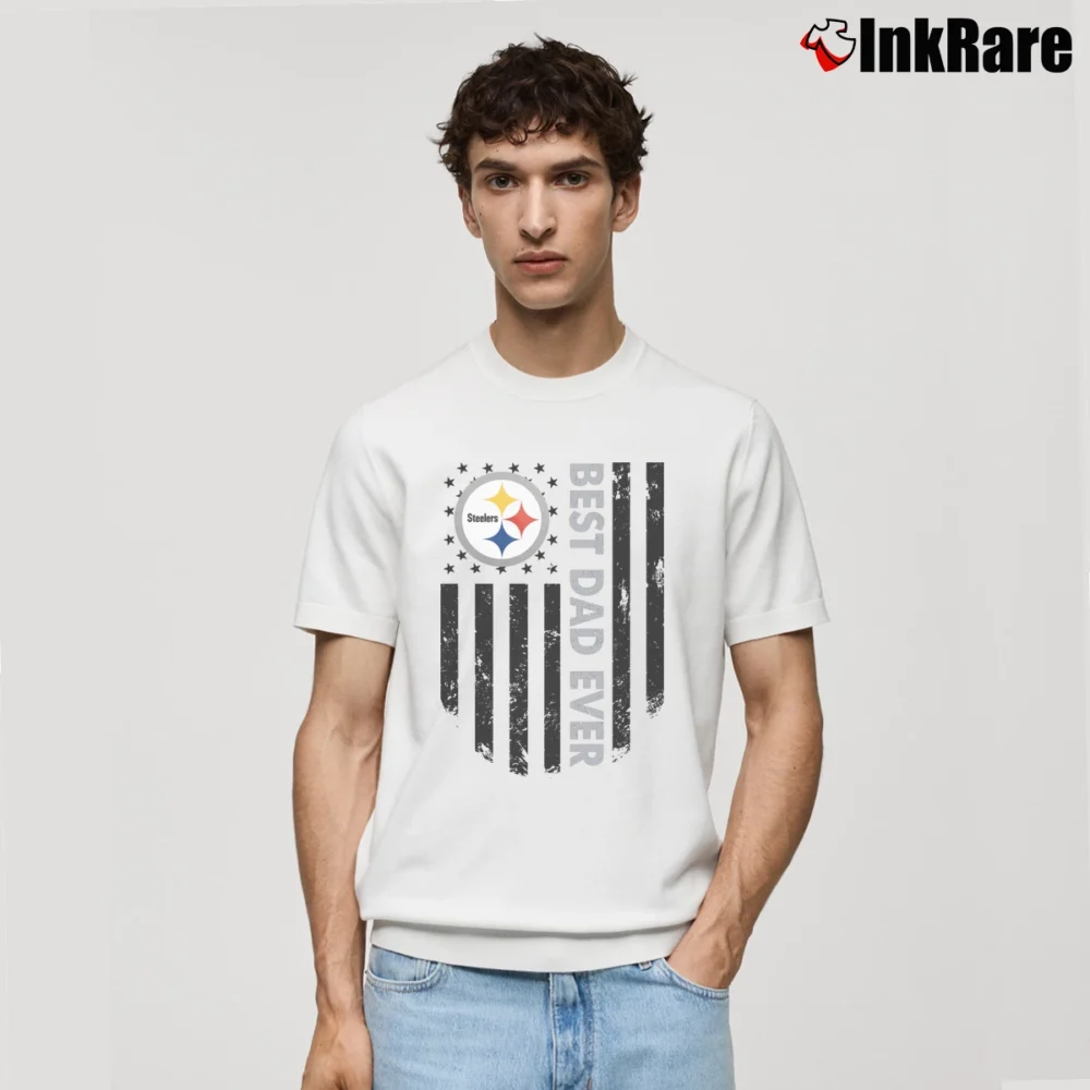Men’s Pittsburgh Steelers Best Dad Ever Classic T-Shirt in white | Soft, Breathable Everyday Wear
