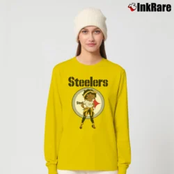 Women’s Pittsburgh Steelers Betty Boop Brown Skin NFL Long-Sleeve Top in yellow | Sleek, Versatile, All-Season