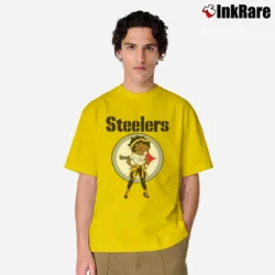 Men’s Pittsburgh Steelers Betty Boop Brown Skin NFL Classic T-Shirt in yellow | Soft, Breathable Everyday Wear