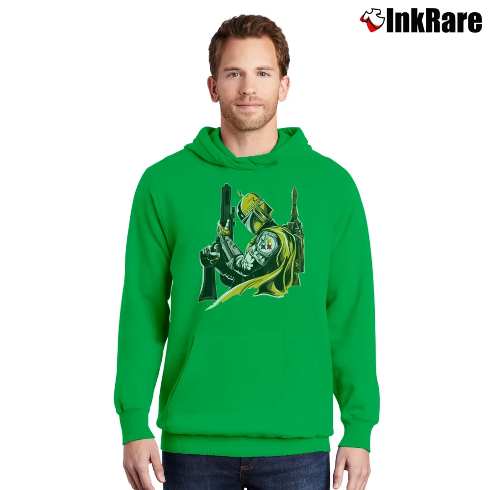 Men’s Pittsburgh Steelers Boba Fett Star Wars Football Pullover Hoodie in irish green | Cozy, Durable, Modern Fit