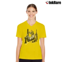 Women’s Pittsburgh Steelers Boba Fett Star Wars Football V-Neck Tee in yellow | Chic Neckline, Soft Texture