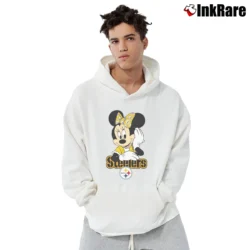 Men’s Pittsburgh Steelers Football Mimi Mouse Walt Disney Pullover Hoodie in white | Cozy, Durable, Modern Fit