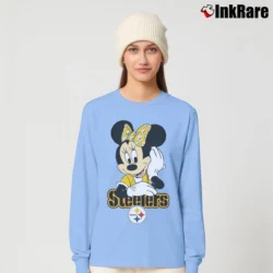 Women’s Pittsburgh Steelers Football Mimi Mouse Walt Disney Long-Sleeve Top in light blue | Sleek, Versatile, All-Season