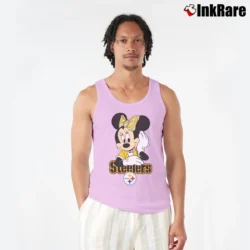 Men’s Pittsburgh Steelers Football Mimi Mouse Walt Disney Tank Top in light pink | Breathable, Active-Friendly Design