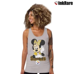 Women’s Pittsburgh Steelers Football Mimi Mouse Walt Disney Tank Top in sport grey | Lightweight, Movement-Friendly