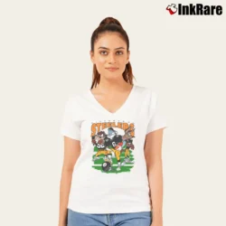 Women’s Pittsburgh Steelers Looney Tunes NFL Cartoon V-Neck Tee in white | Chic Neckline, Soft Texture