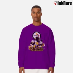 Men’s Pittsburgh Steelers Mickey Donald Goofy Football Long-Sleeve Shirt in purple | Sleek, Lightweight, Year-Round Wear