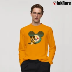 Men’s Pittsburgh Steelers Mickey Mouse Disney Football Long-Sleeve Shirt in orange | Sleek, Lightweight, Year-Round Wear