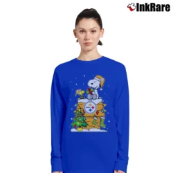 Women’s Pittsburgh Steelers Snoopy Ugly Christmas Long-Sleeve Top in royal blue | Sleek, Versatile, All-Season
