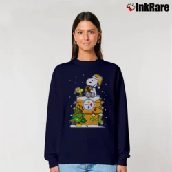 Women’s Pittsburgh Steelers Snoopy Ugly Christmas Relaxed Sweatshirt in navy | Soft, Laid-Back Vibe