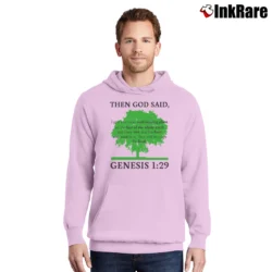 Men’s Plant Based Diet Vegan Vegetarian Love Animal Pullover Hoodie in light pink | Cozy, Durable, Modern Fit