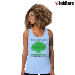 Women’s Plant Based Diet Vegan Vegetarian Love Animal Tank Top in light blue | Lightweight, Movement-Friendly