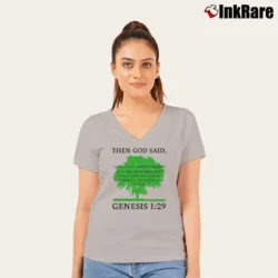 Women’s Plant Based Diet Vegan Vegetarian Love Animal V-Neck Tee in sport grey | Chic Neckline, Soft Texture