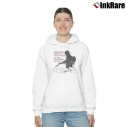 Women’s Platoon Bury Me Upside Down Quote Cozy Hoodie in white | Warm, Structured, Stylish