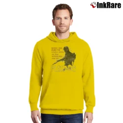 Men’s Platoon Bury Me Upside Down Quote Pullover Hoodie in yellow | Cozy, Durable, Modern Fit