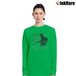 Women’s Platoon Bury Me Upside Down Quote Long-Sleeve Top in irish green | Sleek, Versatile, All-Season