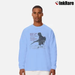 Men’s Platoon Bury Me Upside Down Quote Long-Sleeve Shirt in light blue | Sleek, Lightweight, Year-Round Wear