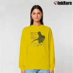 Women’s Platoon Bury Me Upside Down Quote Relaxed Sweatshirt in yellow | Soft, Laid-Back Vibe