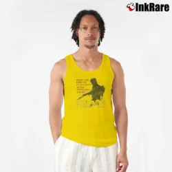 Men’s Platoon Bury Me Upside Down Quote Tank Top in yellow | Breathable, Active-Friendly Design