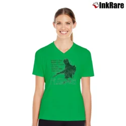 Women’s Platoon Bury Me Upside Down Quote V-Neck Tee in irish green | Chic Neckline, Soft Texture