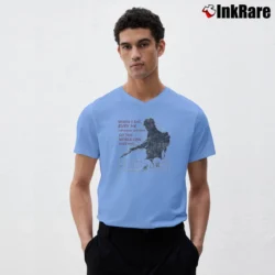 Men’s Platoon Bury Me Upside Down Quote V-Neck Tee in light blue | Sharp, Breathable, Everyday Staple