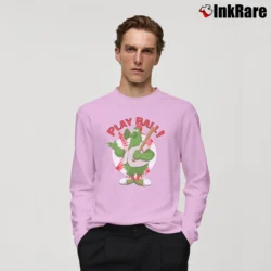 Men’s Play Ball Phillie Phanatic Baseball Fan Long-Sleeve Shirt in light pink | Sleek, Lightweight, Year-Round Wear