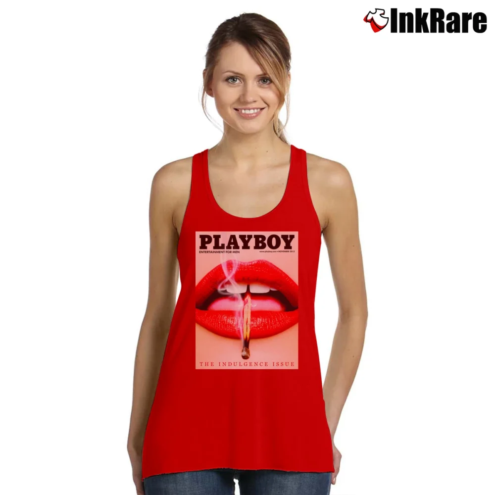 Women’s Playboy Plein Lips Graphic Fashion Tank Top in red | Lightweight, Movement-Friendly