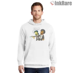 Plump Fiction Cartoon Springfield Parody Shirt on white hoodie for men graphic tee