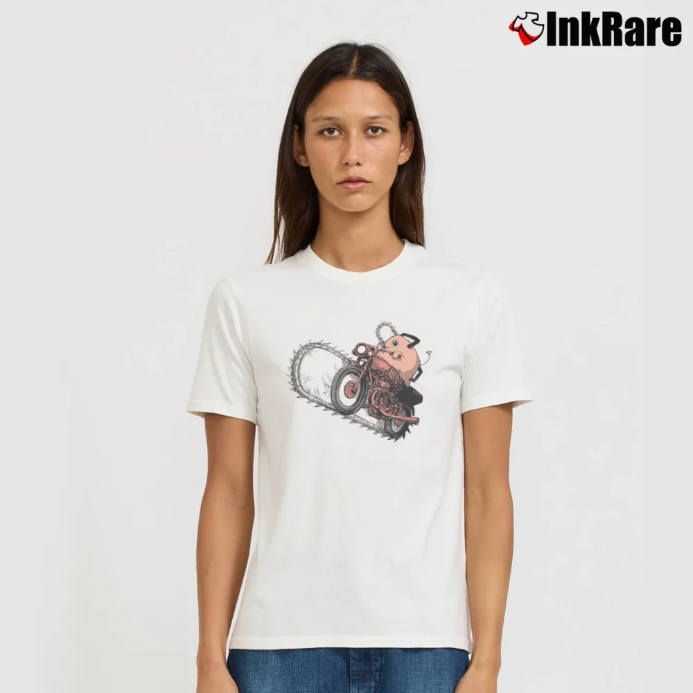 Women’s Pochita Chainsaw Man Fan Art T-Shirt in white | Soft, Flattering Fit